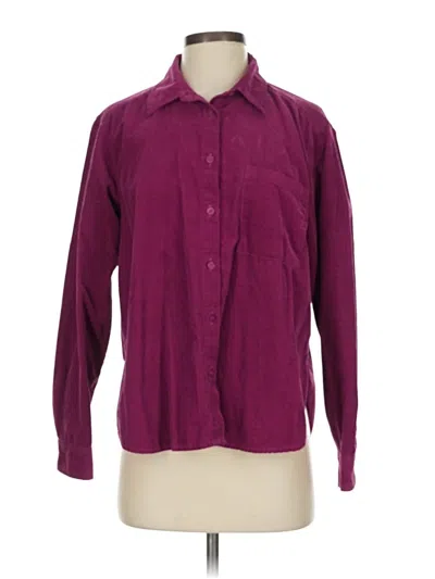 Pre-owned Ann Taylor Loft Long Sleeve Button Down Shirt In Burgundy