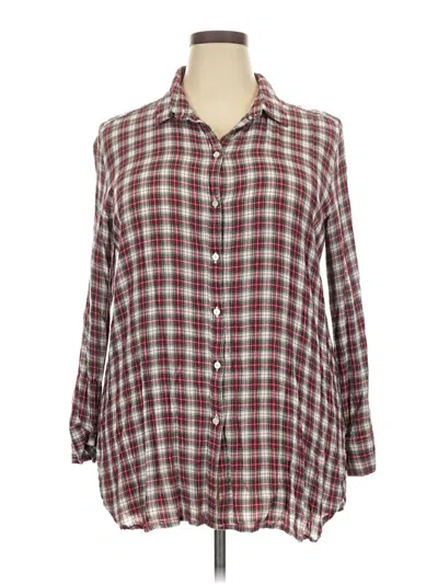 Pre-owned Ann Taylor Loft Long Sleeve Button Down Shirt In Burgundy