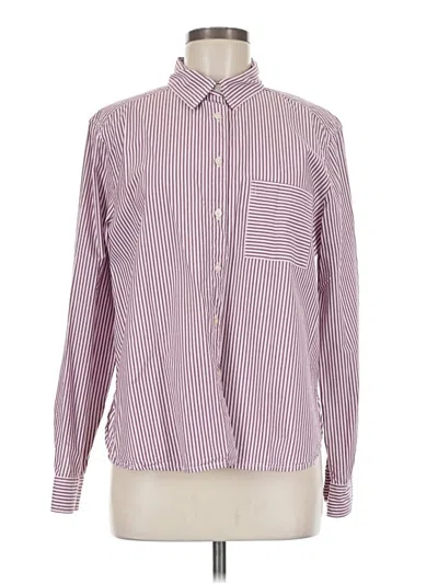 Pre-owned Ann Taylor Loft Long Sleeve Button Down Shirt In Burgundy