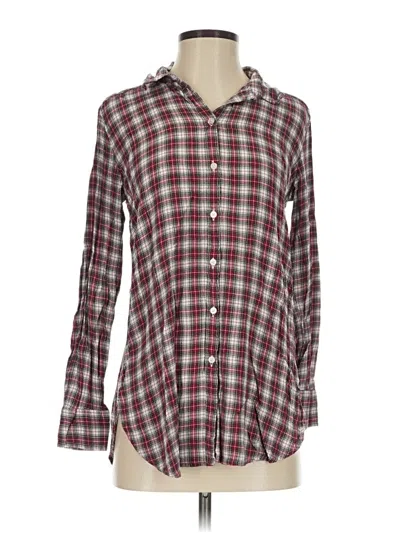 Pre-owned Ann Taylor Loft Long Sleeve Button Down Shirt In Burgundy