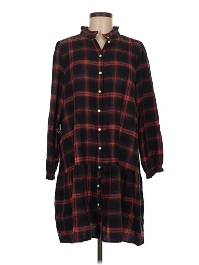 Pre-owned Ann Taylor Loft Long Sleeve Button Down Shirt In Burgundy