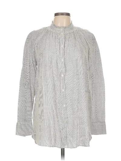 Pre-owned Ann Taylor Loft Long Sleeve Button Down Shirt In Gray
