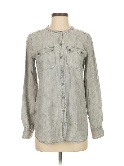Pre-owned Ann Taylor Loft Long Sleeve Button Down Shirt In Gray