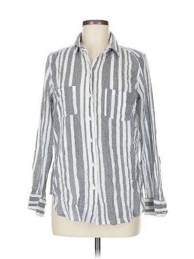 Pre-owned Ann Taylor Loft Long Sleeve Button Down Shirt In Gray