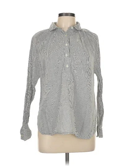 Pre-owned Ann Taylor Loft Long Sleeve Button Down Shirt In Gray