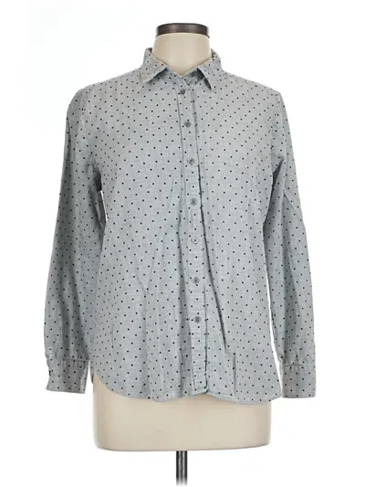Pre-owned Ann Taylor Loft Long Sleeve Button Down Shirt In Gray