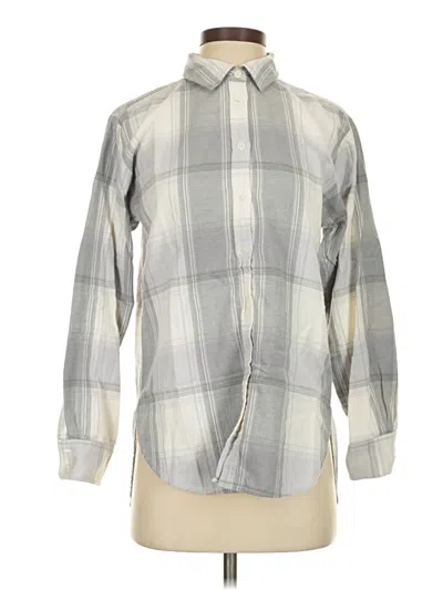 Pre-owned Ann Taylor Loft Long Sleeve Button Down Shirt In Gray