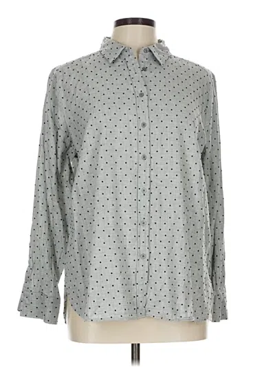 Pre-owned Ann Taylor Loft Long Sleeve Button Down Shirt In Gray