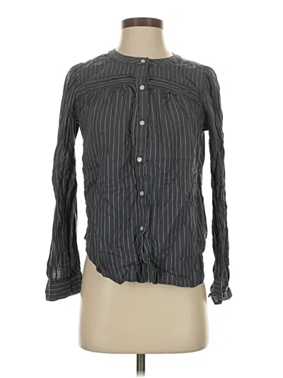 Pre-owned Ann Taylor Loft Long Sleeve Button Down Shirt In Gray