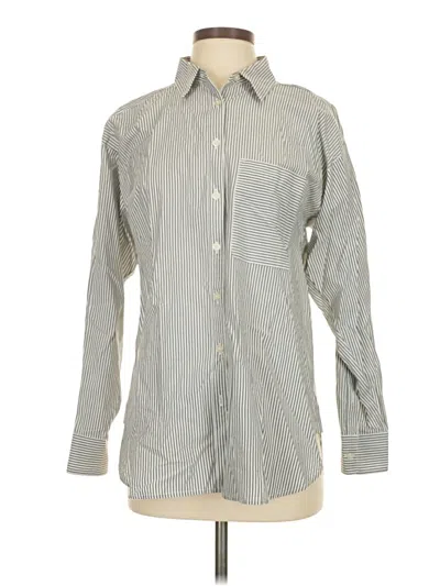 Pre-owned Ann Taylor Loft Long Sleeve Button Down Shirt In Gray