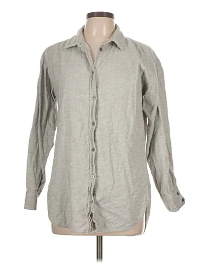 Pre-owned Ann Taylor Loft Long Sleeve Button Down Shirt In Gray