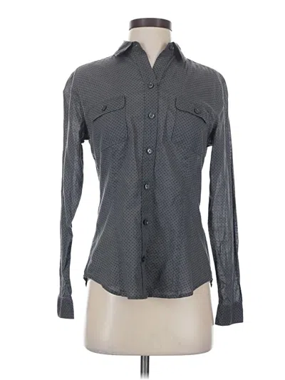 Pre-owned Ann Taylor Loft Long Sleeve Button Down Shirt In Gray