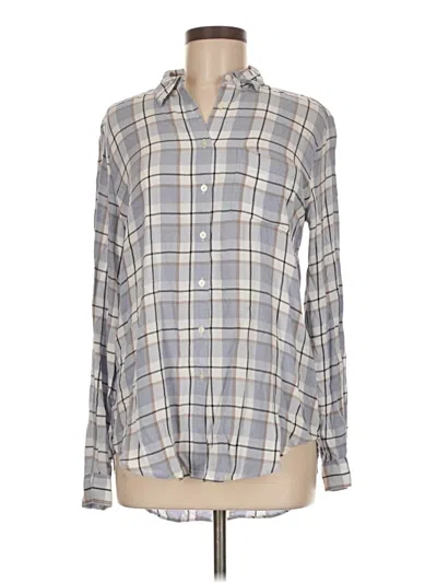 Pre-owned Ann Taylor Loft Long Sleeve Button Down Shirt In Gray