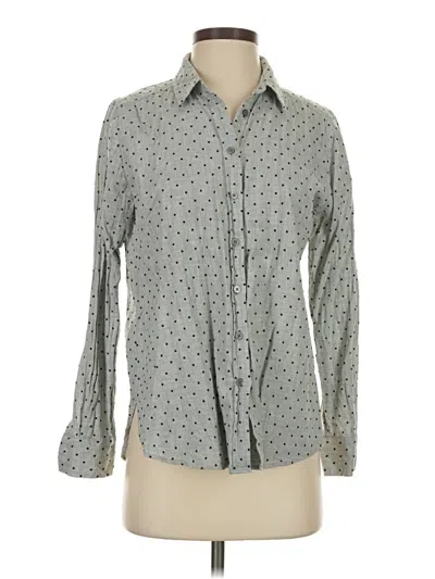Pre-owned Ann Taylor Loft Long Sleeve Button Down Shirt In Gray