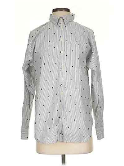 Pre-owned Ann Taylor Loft Long Sleeve Button Down Shirt In Gray