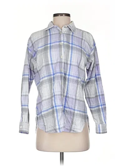 Pre-owned Ann Taylor Loft Long Sleeve Button Down Shirt In Gray