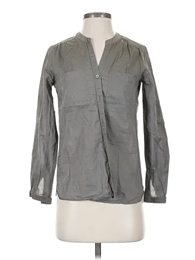 Pre-owned Ann Taylor Loft Long Sleeve Button Down Shirt In Gray
