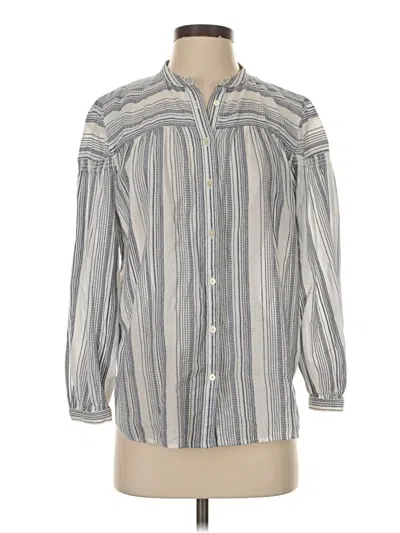 Pre-owned Ann Taylor Loft Long Sleeve Button Down Shirt In Gray
