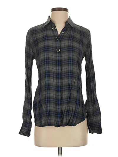 Pre-owned Ann Taylor Loft Long Sleeve Button Down Shirt In Gray