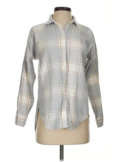 Pre-owned Ann Taylor Loft Long Sleeve Button Down Shirt In Gray