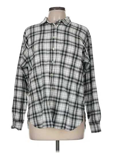 Pre-owned Ann Taylor Loft Long Sleeve Button Down Shirt In Gray