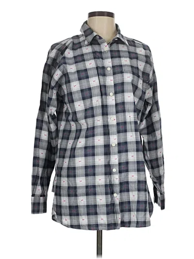 Pre-owned Ann Taylor Loft Long Sleeve Button Down Shirt In Gray
