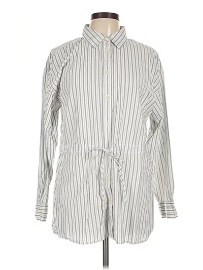 Pre-owned Ann Taylor Loft Long Sleeve Button Down Shirt In Gray