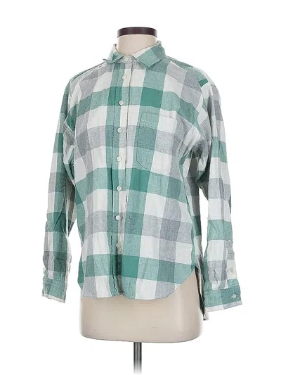 Pre-owned Ann Taylor Loft Long Sleeve Button Down Shirt In Green