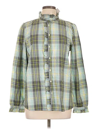 Ann Taylor Loft Long Sleeve Button Down Shirt In Green