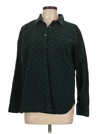 Pre-owned Ann Taylor Loft Long Sleeve Button Down Shirt In Green