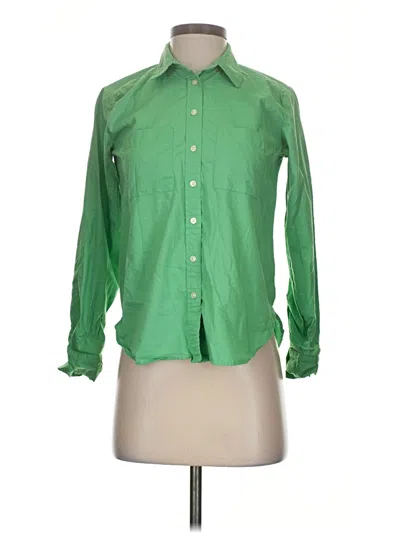 Pre-owned Ann Taylor Loft Long Sleeve Button Down Shirt In Green