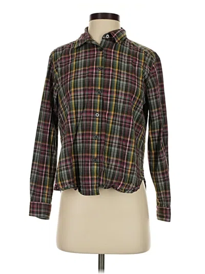 Pre-owned Ann Taylor Loft Long Sleeve Button Down Shirt In Green