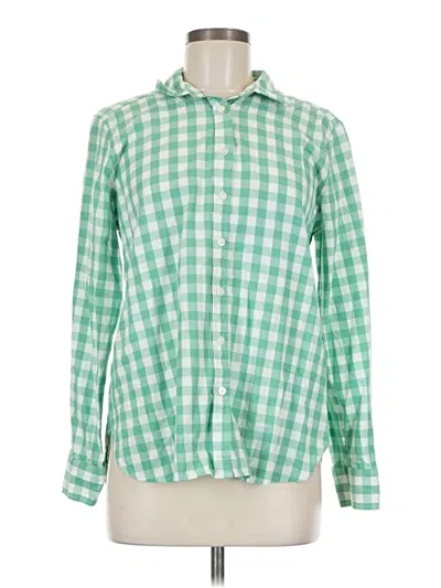 Pre-owned Ann Taylor Loft Long Sleeve Button Down Shirt In Green