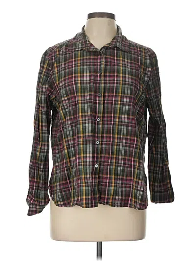 Pre-owned Ann Taylor Loft Long Sleeve Button Down Shirt In Green