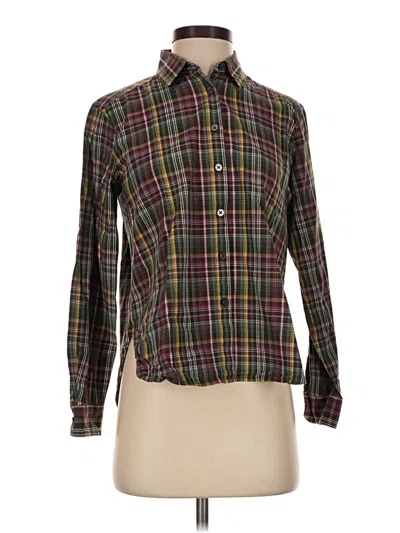 Pre-owned Ann Taylor Loft Long Sleeve Button Down Shirt In Green