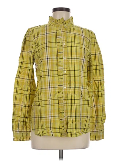 Ann Taylor Loft Long Sleeve Button Down Shirt In Green