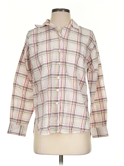 Pre-owned Ann Taylor Loft Long Sleeve Button Down Shirt In Ivory