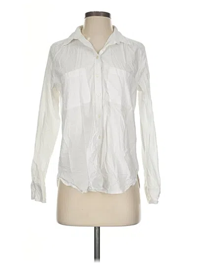 Pre-owned Ann Taylor Loft Long Sleeve Button Down Shirt In Ivory
