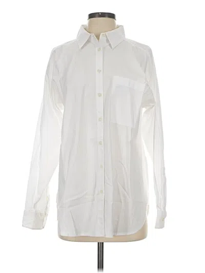 Pre-owned Ann Taylor Loft Long Sleeve Button Down Shirt In Ivory