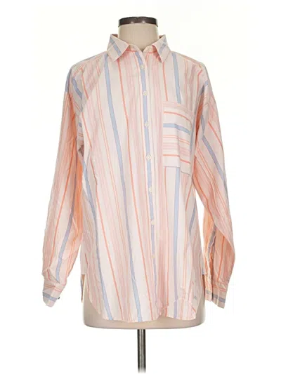 Pre-owned Ann Taylor Loft Long Sleeve Button Down Shirt In Orange