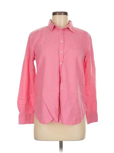 Pre-owned Ann Taylor Loft Long Sleeve Button Down Shirt In Pink