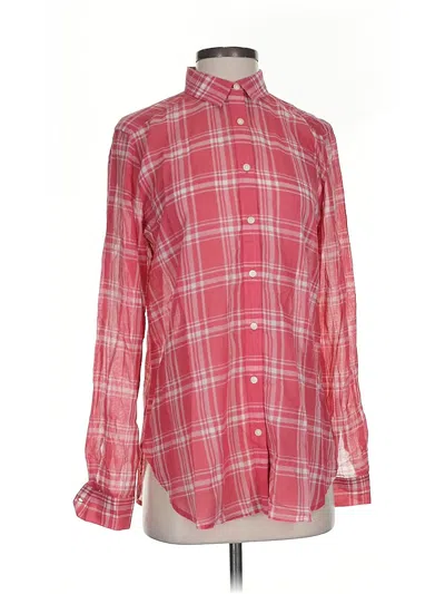 Pre-owned Ann Taylor Loft Long Sleeve Button Down Shirt In Pink