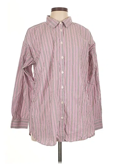 Pre-owned Ann Taylor Loft Long Sleeve Button Down Shirt In Pink