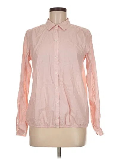 Pre-owned Ann Taylor Loft Long Sleeve Button Down Shirt In Pink