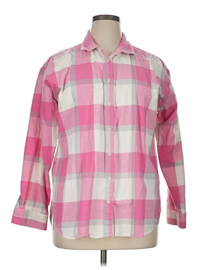 Pre-owned Ann Taylor Loft Long Sleeve Button Down Shirt In Pink