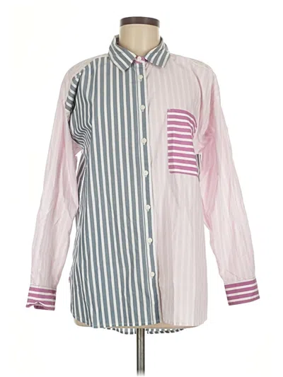 Pre-owned Ann Taylor Loft Long Sleeve Button Down Shirt In Pink