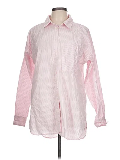 Pre-owned Ann Taylor Loft Long Sleeve Button Down Shirt In Pink