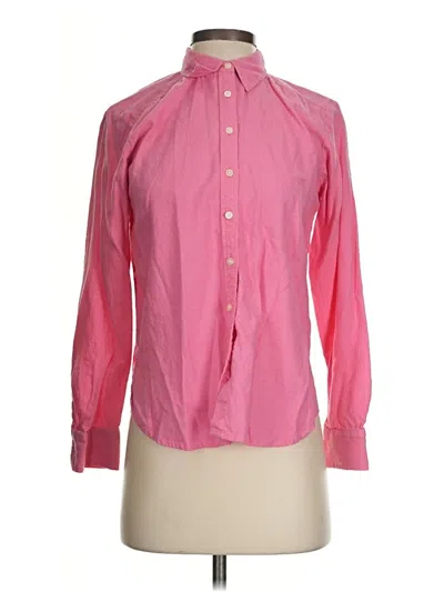 Pre-owned Ann Taylor Loft Long Sleeve Button Down Shirt In Pink