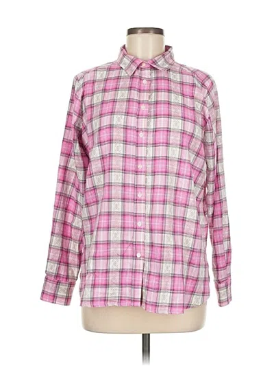 Pre-owned Ann Taylor Loft Long Sleeve Button Down Shirt In Pink