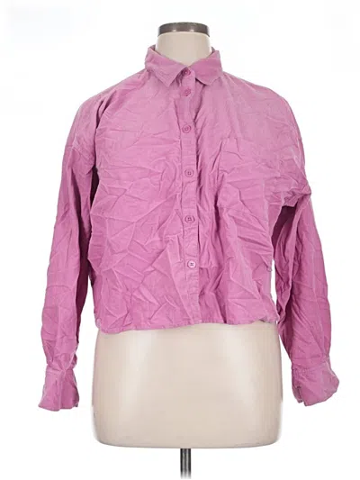 Pre-owned Ann Taylor Loft Long Sleeve Button Down Shirt In Pink